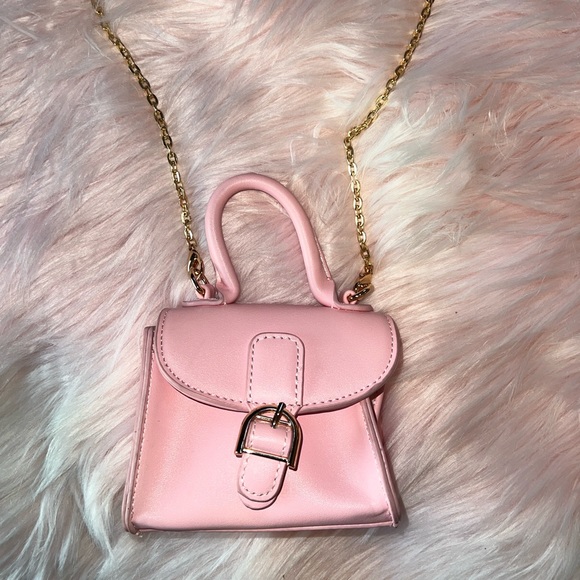 Fashion Nova Handbags - Baby Pink Mini Handbag Gold Chain Fashion Nova
